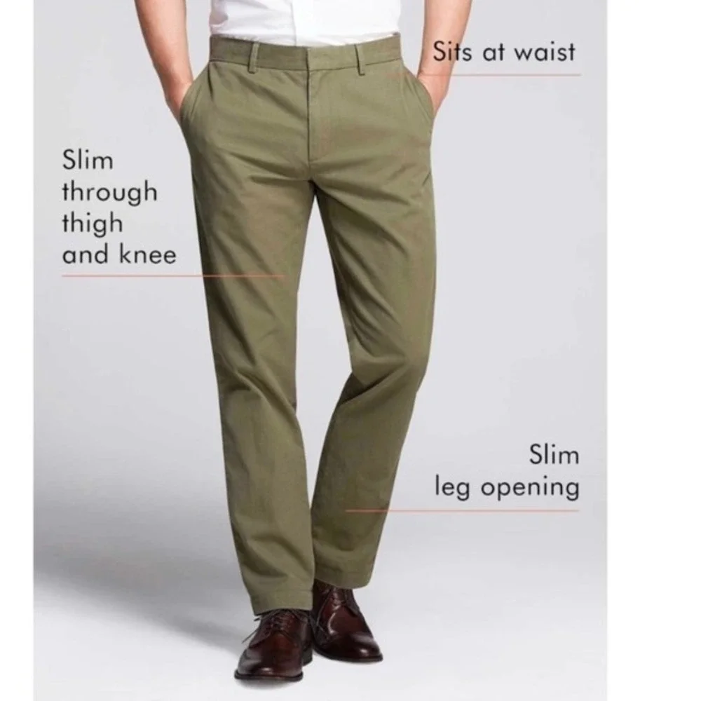 Banana Republic Aiden Chino Slim‎ Fit Pants, Mens 35x32 White